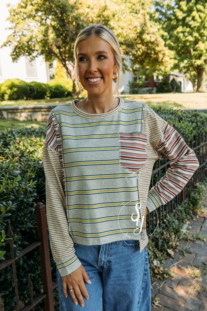 Maisie Top - Olive Combo