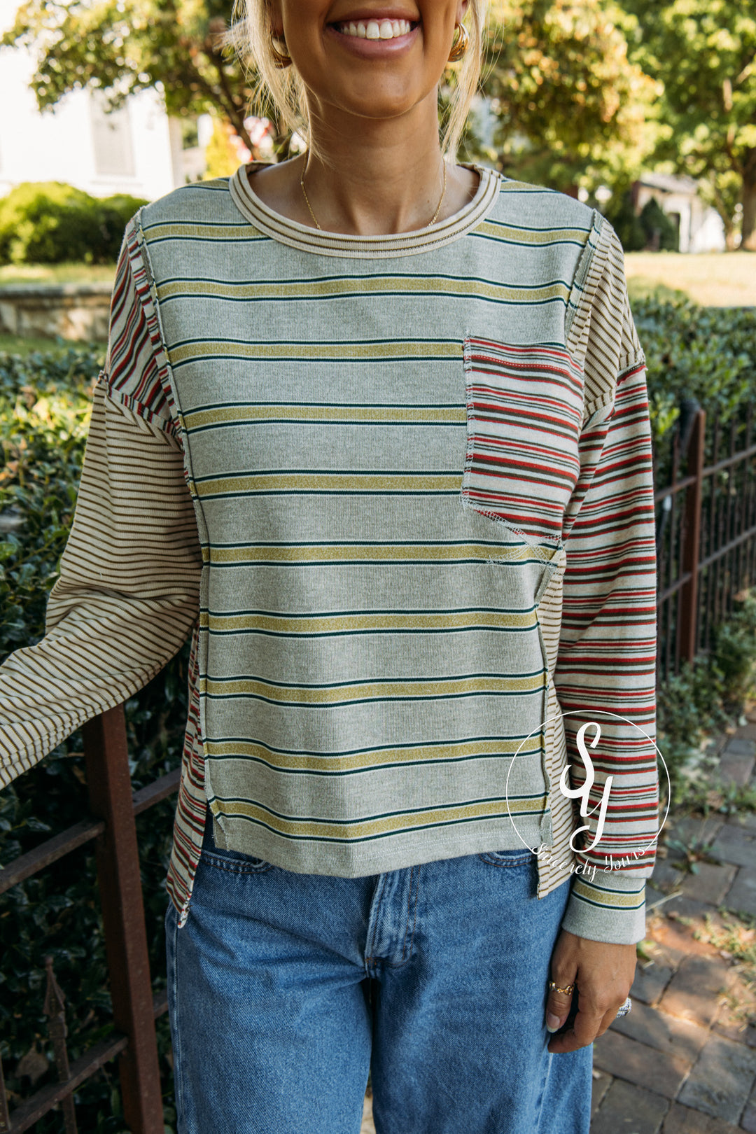 Maisie Top - Olive Combo
