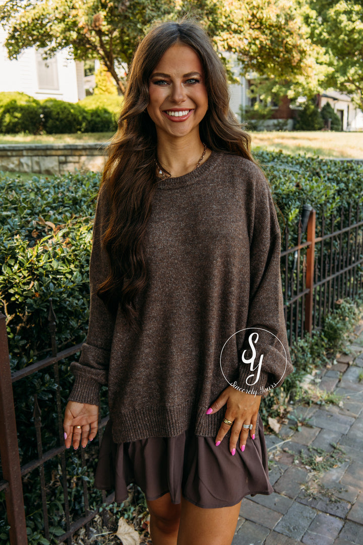 Warm And Cozy Dress - Chocolate