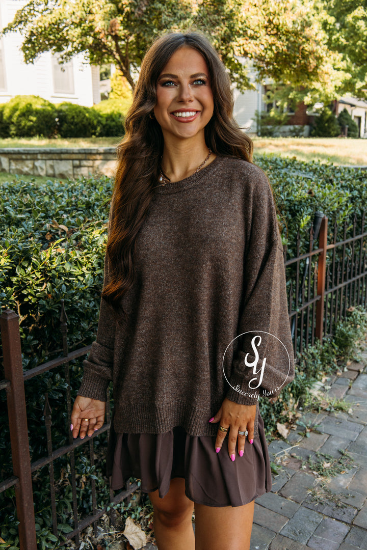 Warm And Cozy Dress - Chocolate