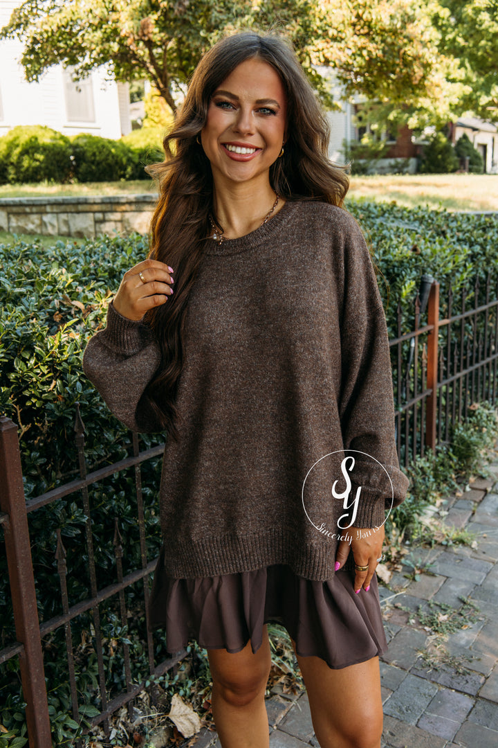 Warm And Cozy Dress - Chocolate