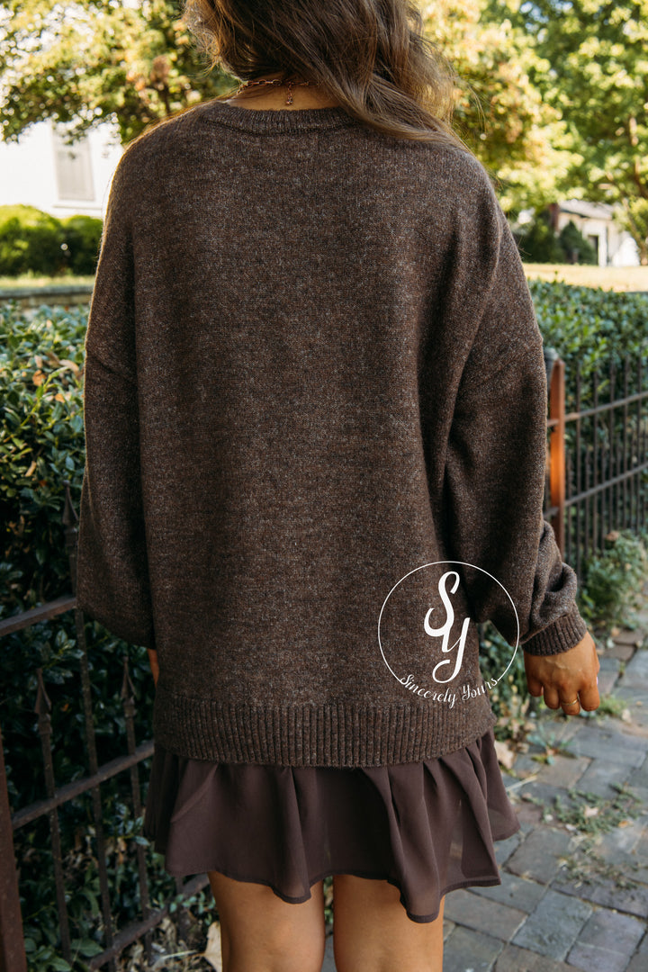 Warm And Cozy Dress - Chocolate