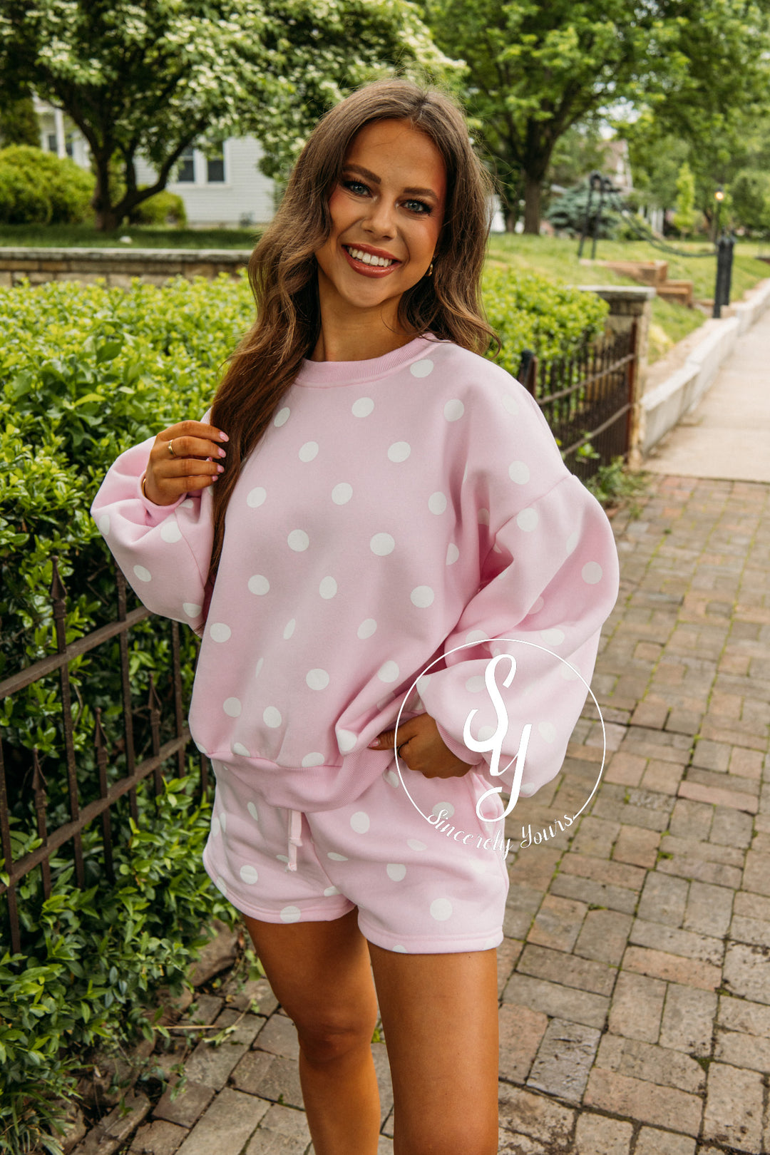 Spotted Set - Pink/White Dots