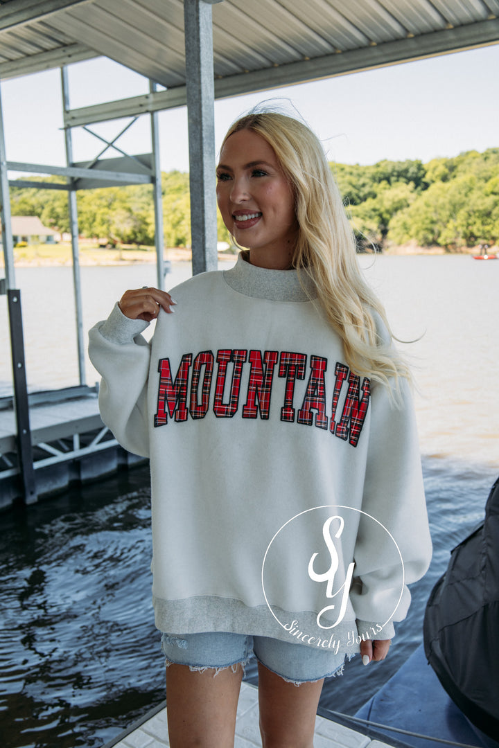 Lake and Mountain Reversible Mock Neck - Ash Grey