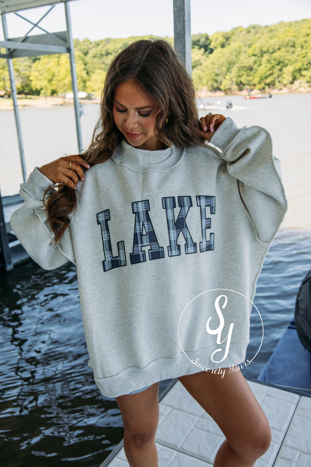 Lake and Mountain Reversible Mock Neck - Ash Grey