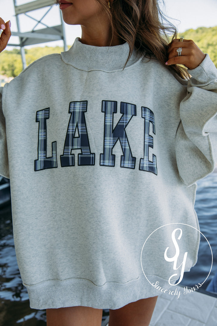 Lake and Mountain Reversible Mock Neck - Ash Grey