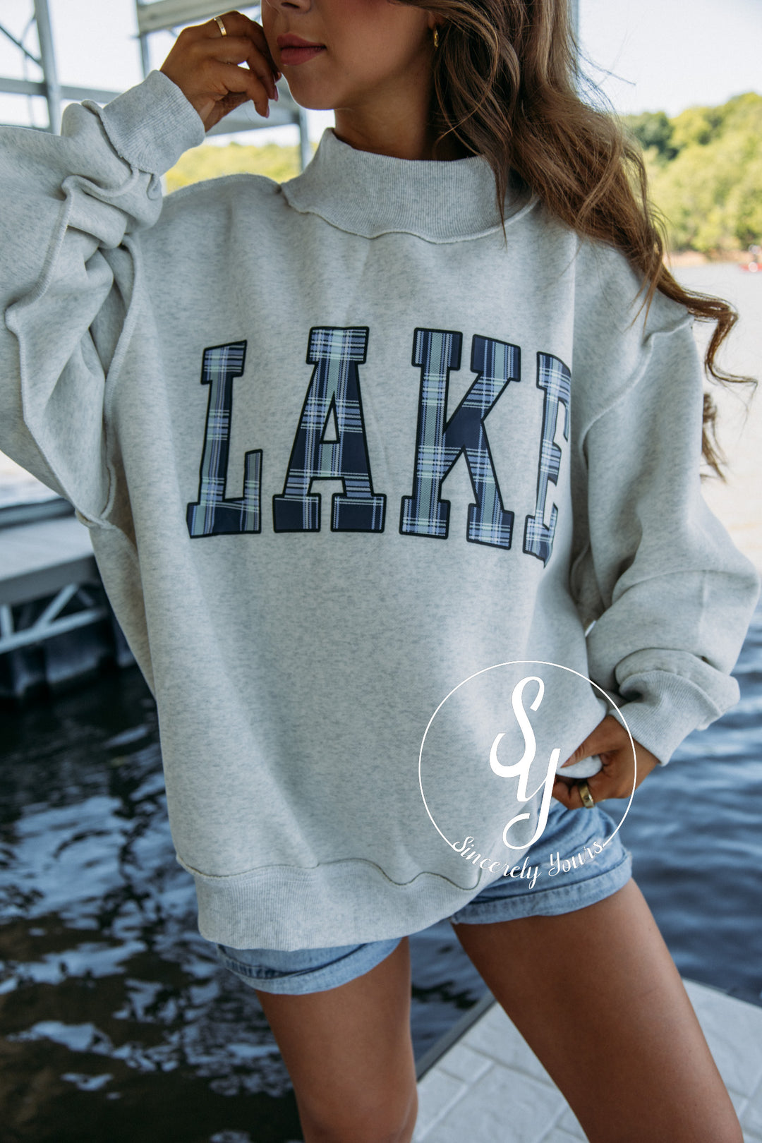 Lake and Mountain Reversible Mock Neck - Ash Grey