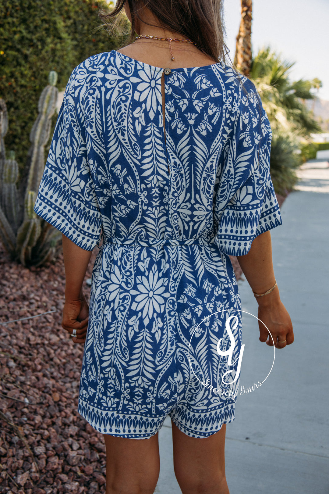 Patio Time Romper - Blue