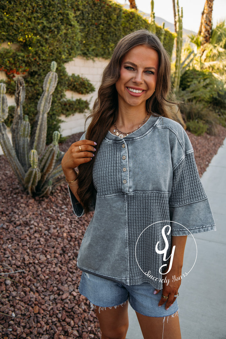 Block Love Top - Ash