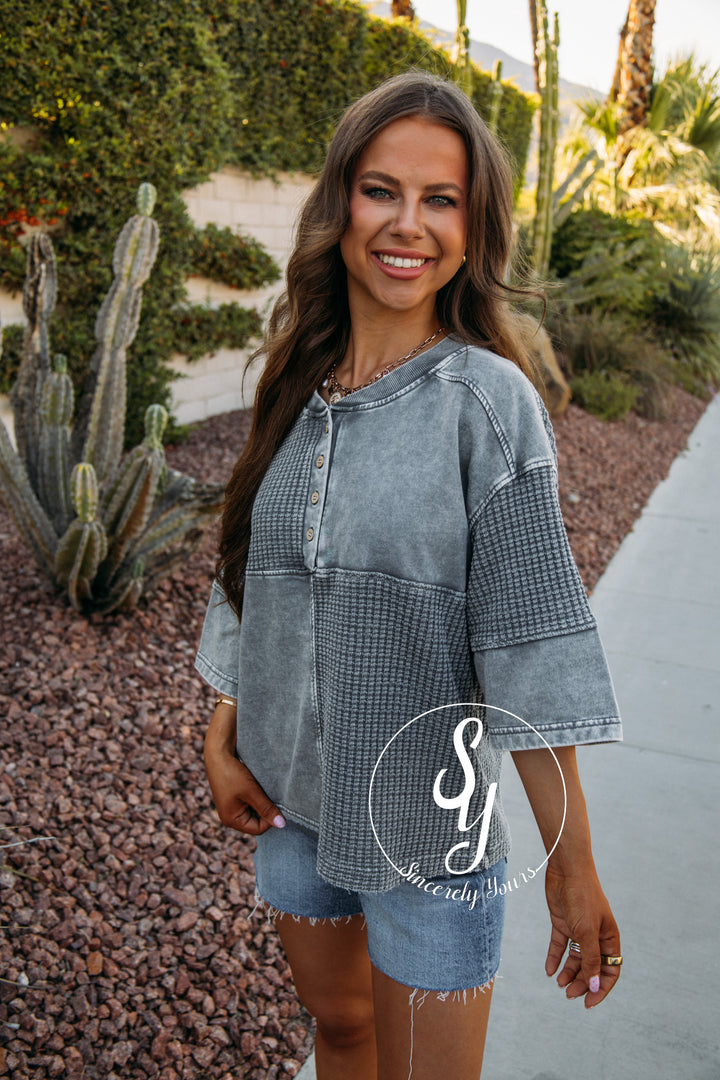 Block Love Top - Ash