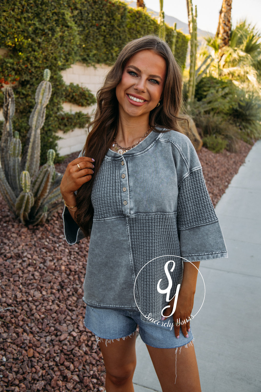 Block Love Top - Ash