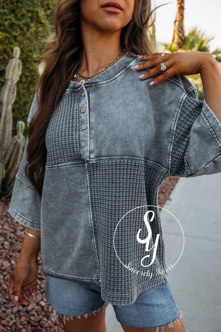 Block Love Top - Ash
