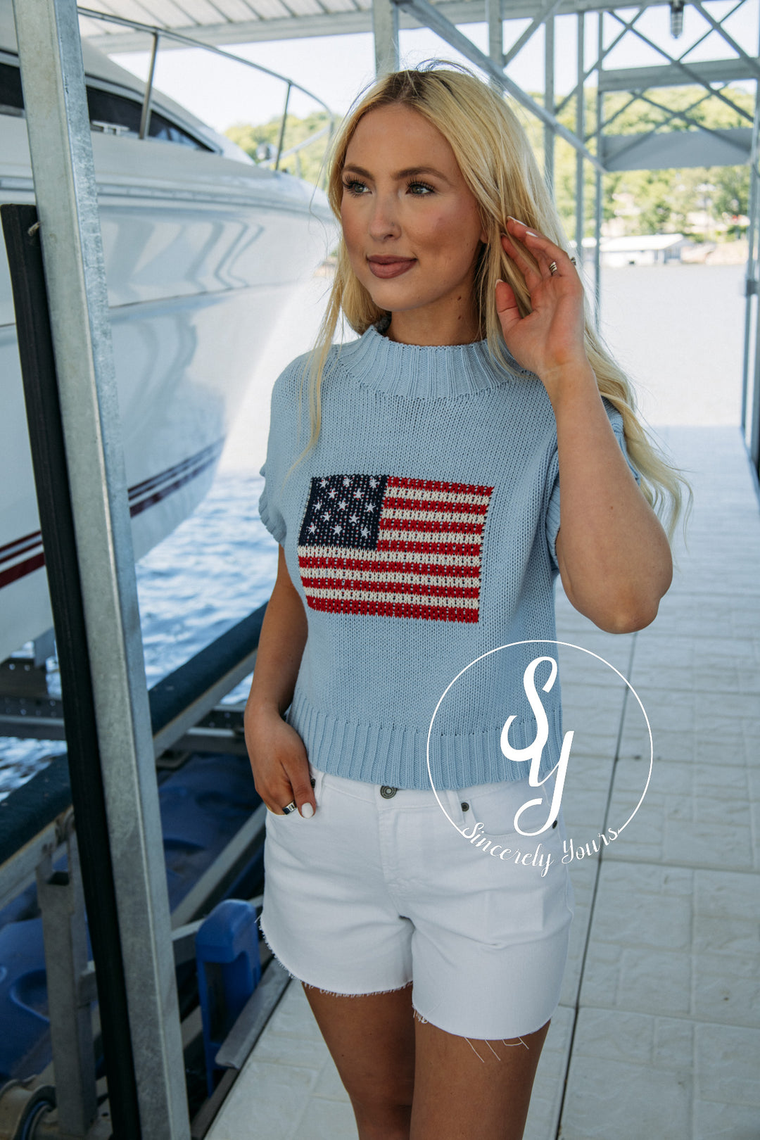 Classic Flag Sweater - Denim