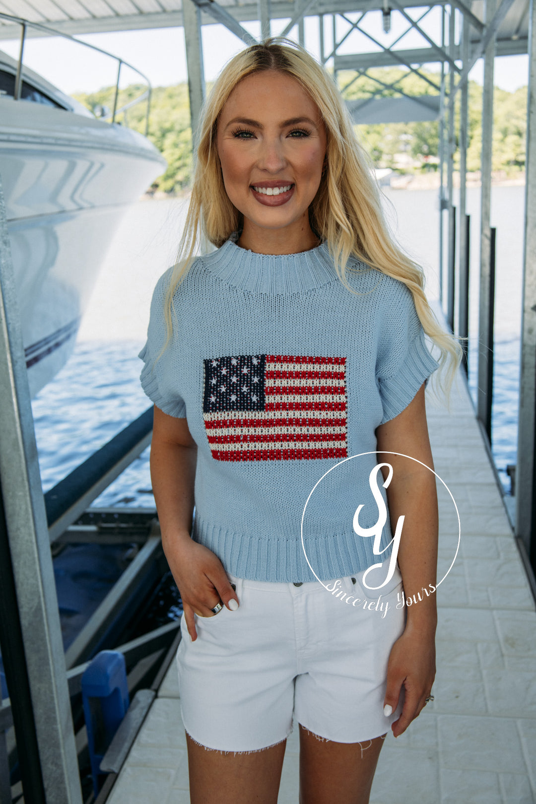 Classic Flag Sweater - Denim