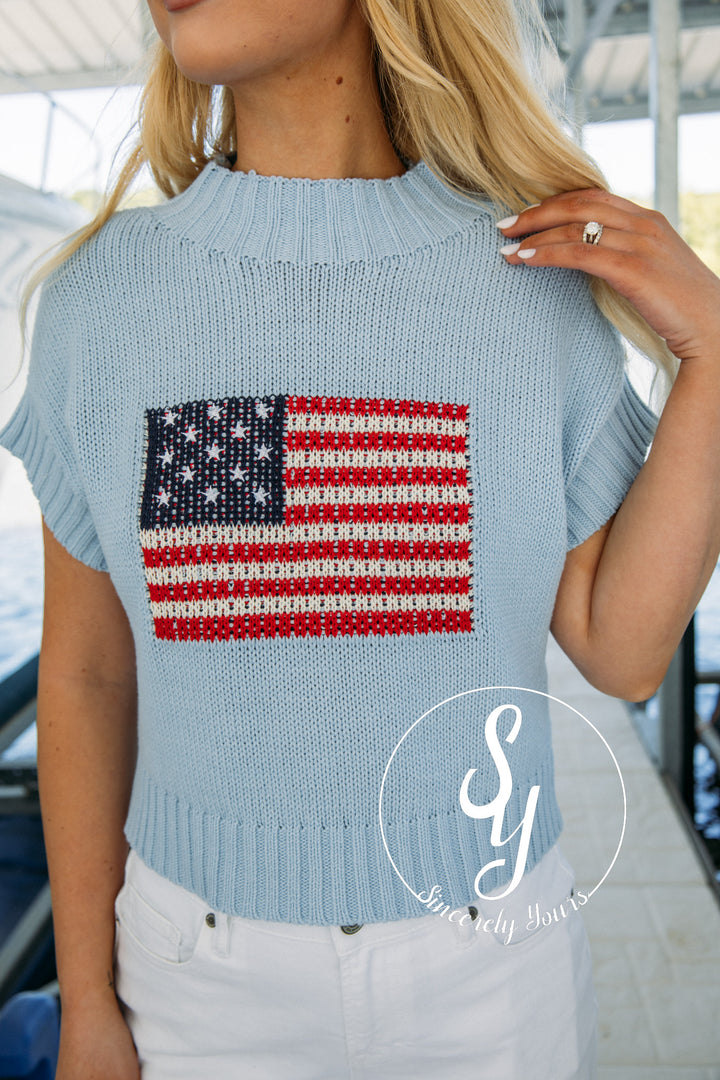 Classic Flag Sweater - Denim