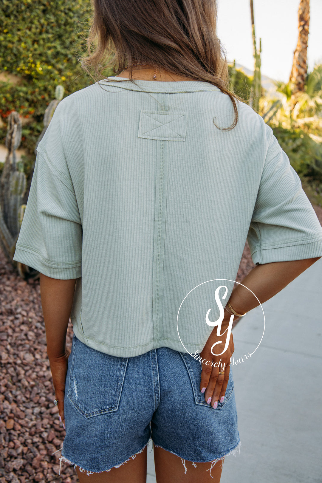 Sunny Personality Top - Light Sage
