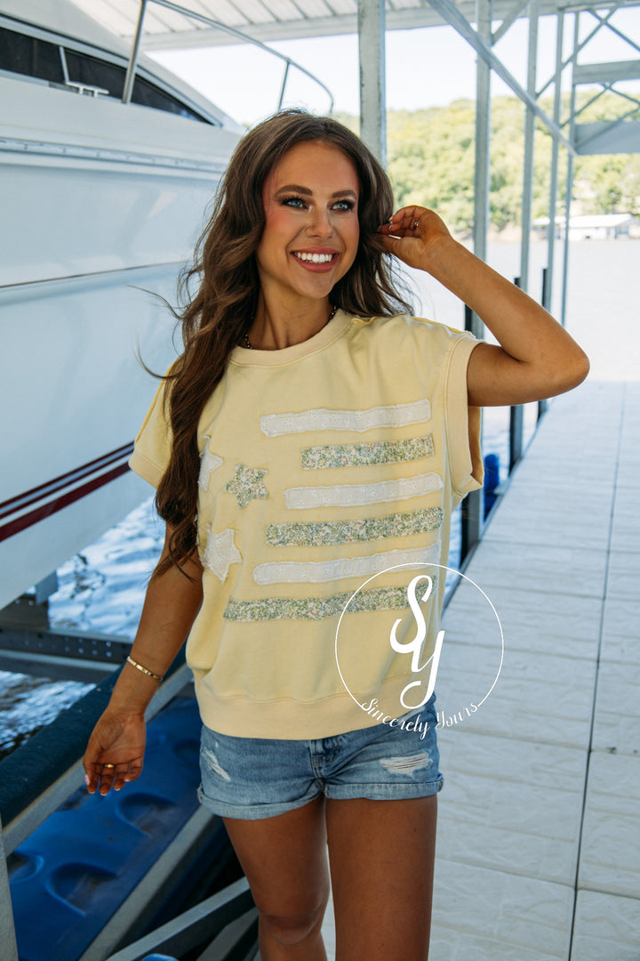 American Cutie Top - Butter Yellow