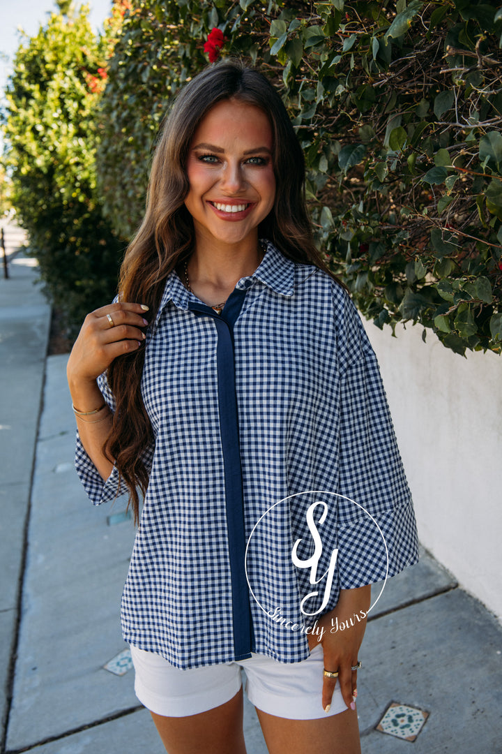 Timeless Charm Top - Navy