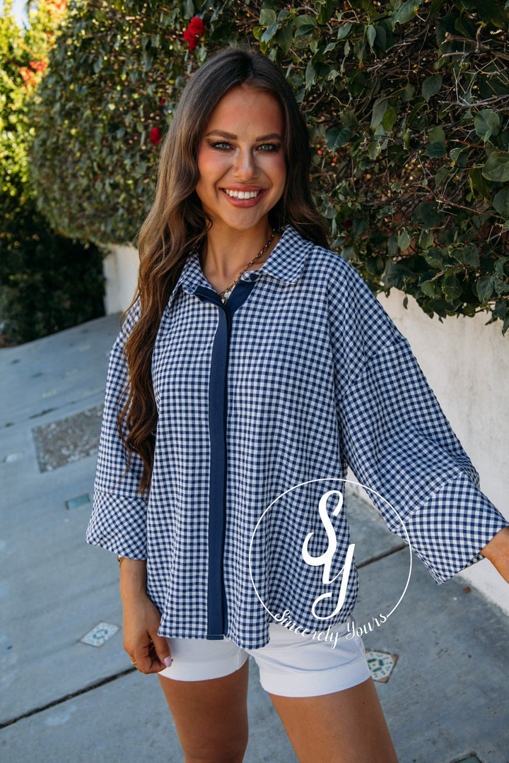 Timeless Charm Top - Navy