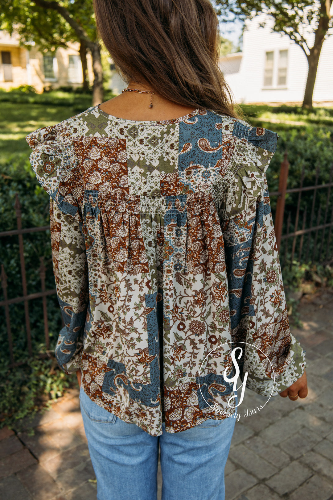 Maple And Magnolia Top - Teal Blue