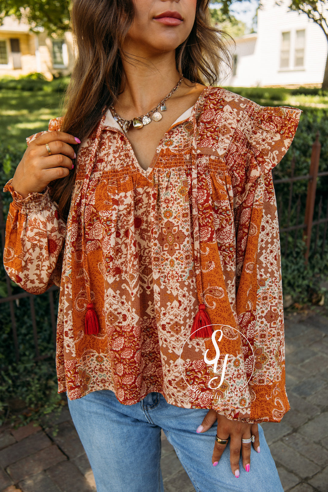 Maple And Magnolia Top - Rust