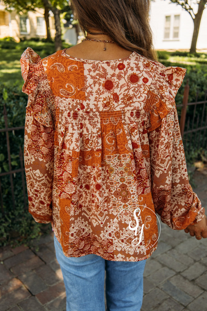 Maple And Magnolia Top - Rust