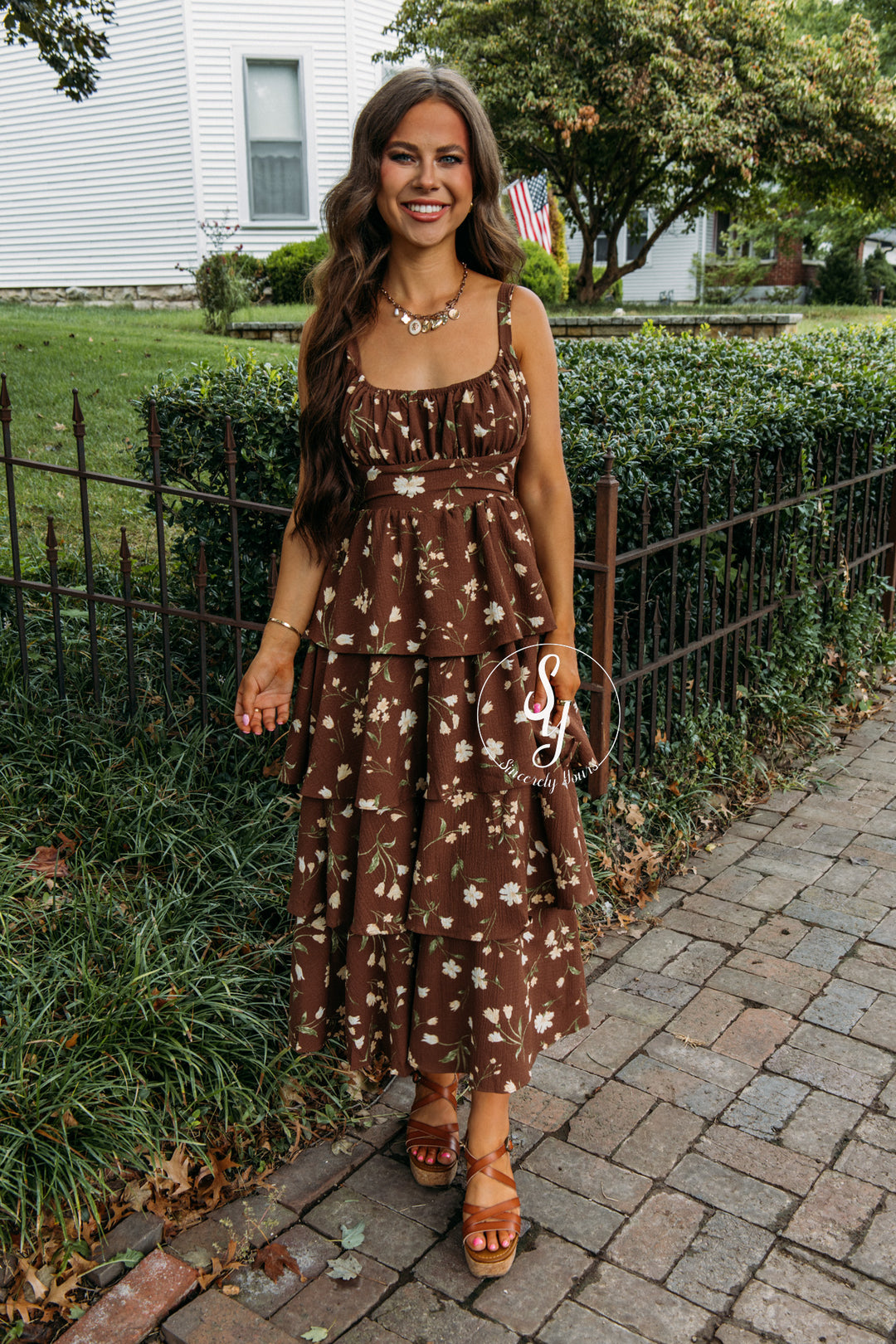 Whisper Dress - Brown Multi