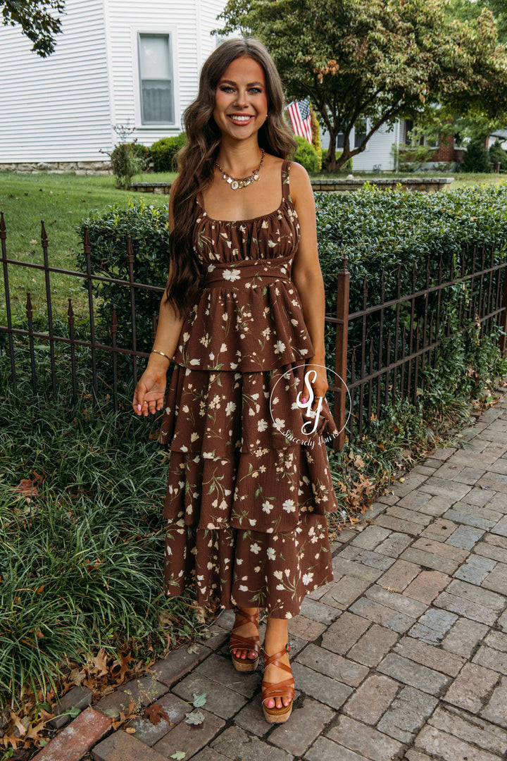 Whisper Dress - Brown Multi