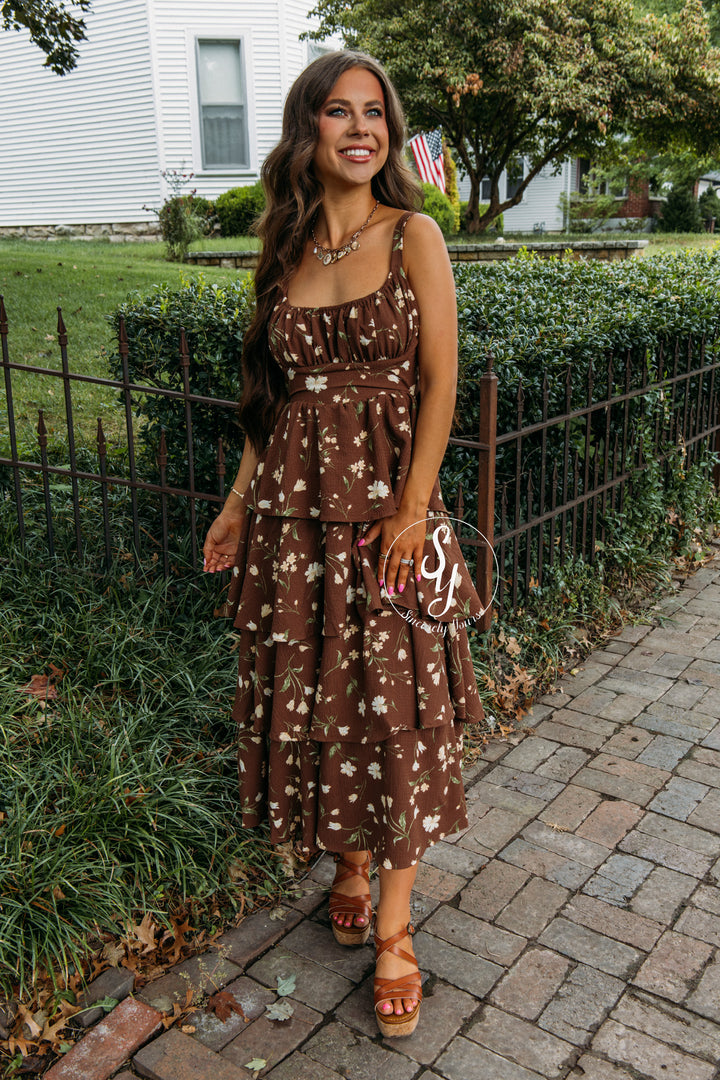Whisper Dress - Brown Multi