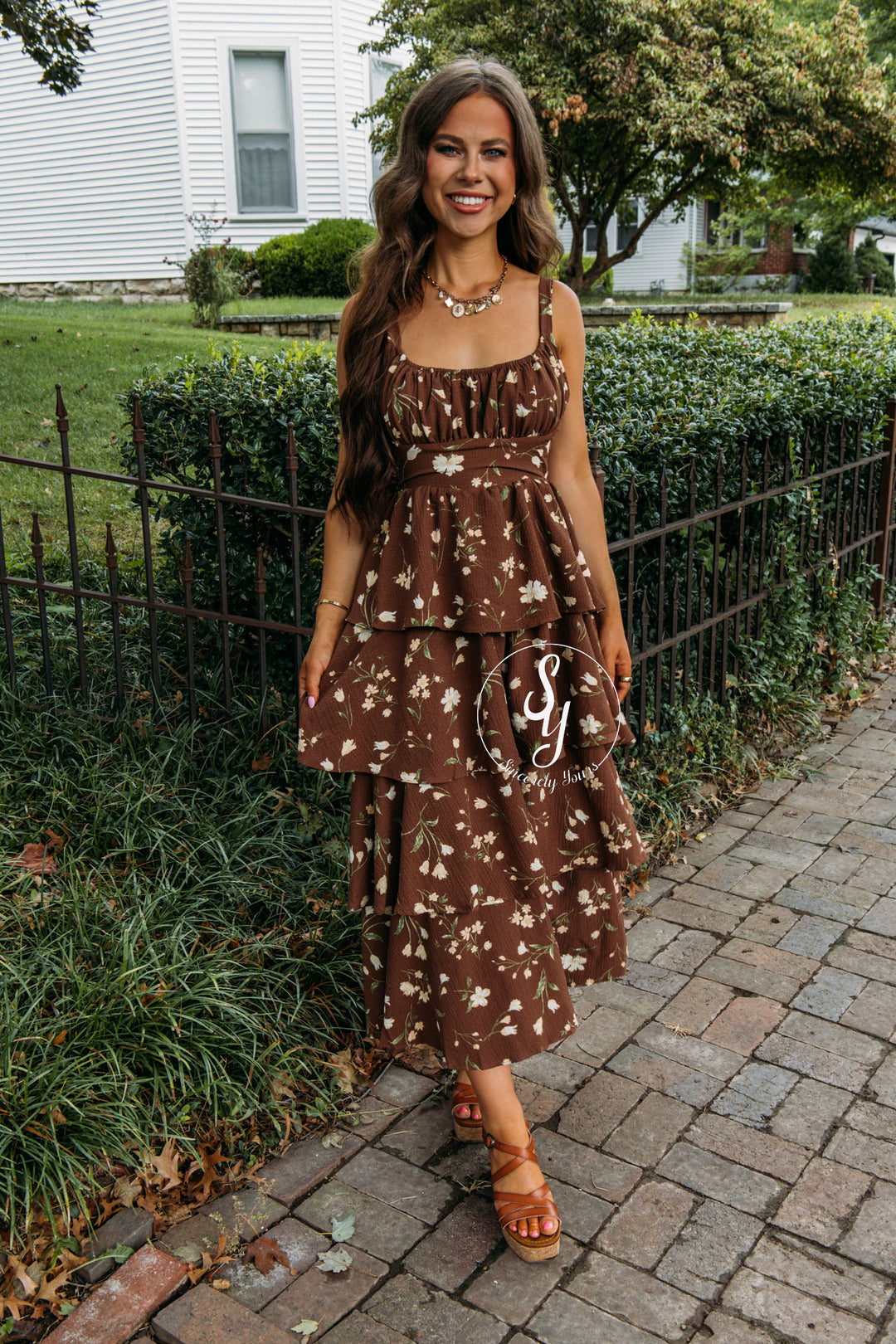 Whisper Dress - Brown Multi