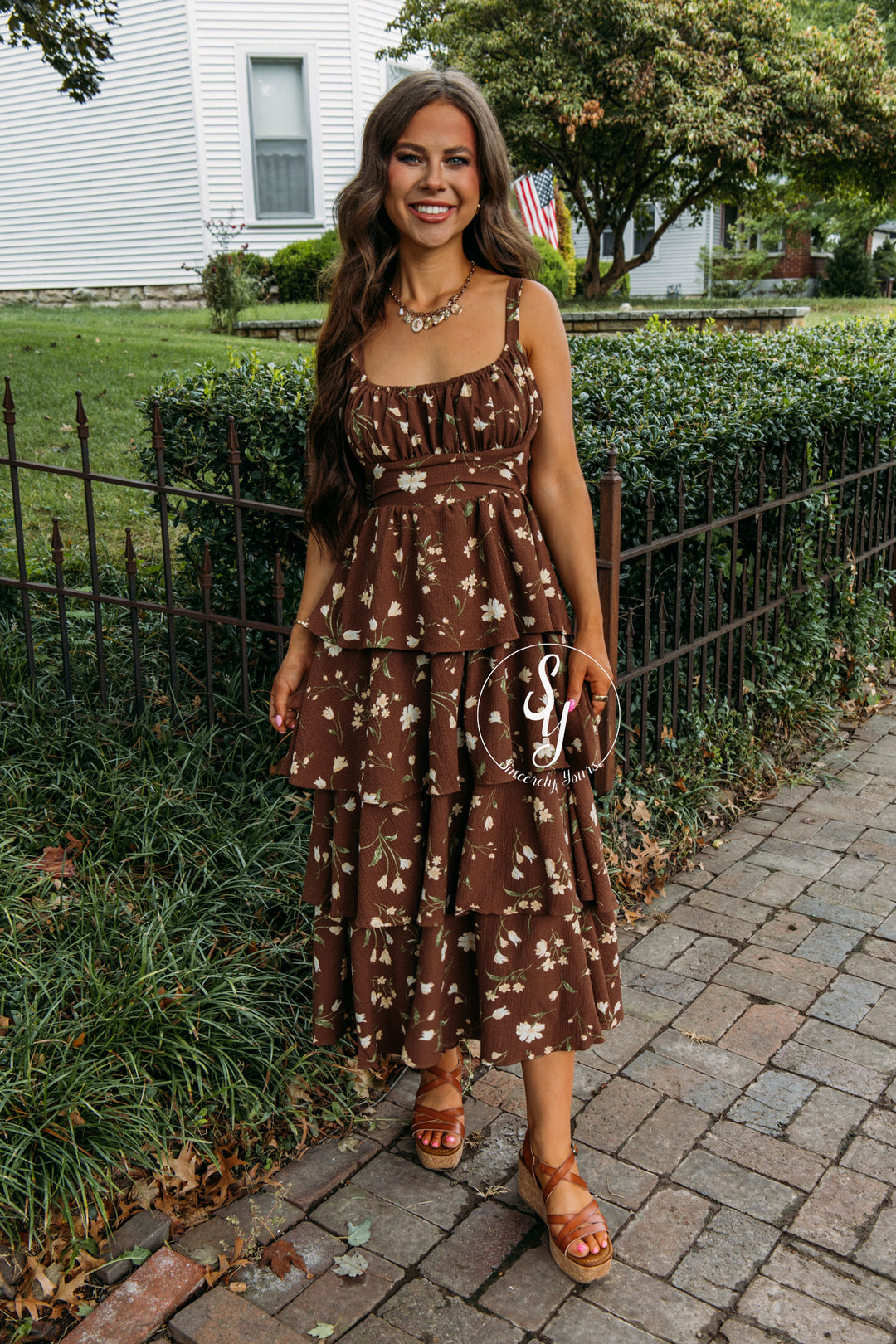 Whisper Dress - Brown Multi