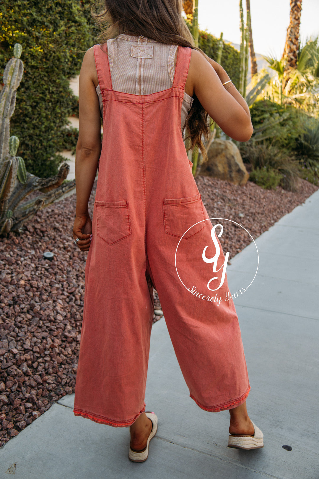 Garden Picking Overalls - Boho Red