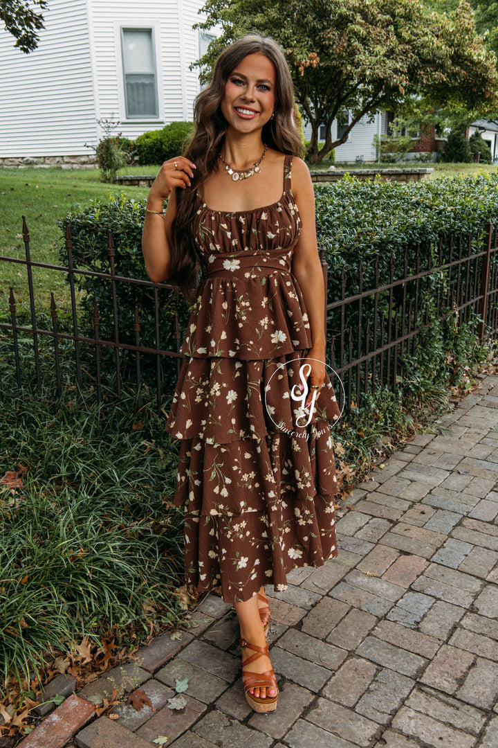 Whisper Dress - Brown Multi