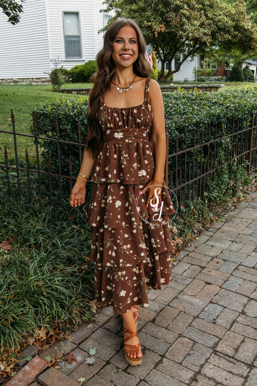 Whisper Dress - Brown Multi