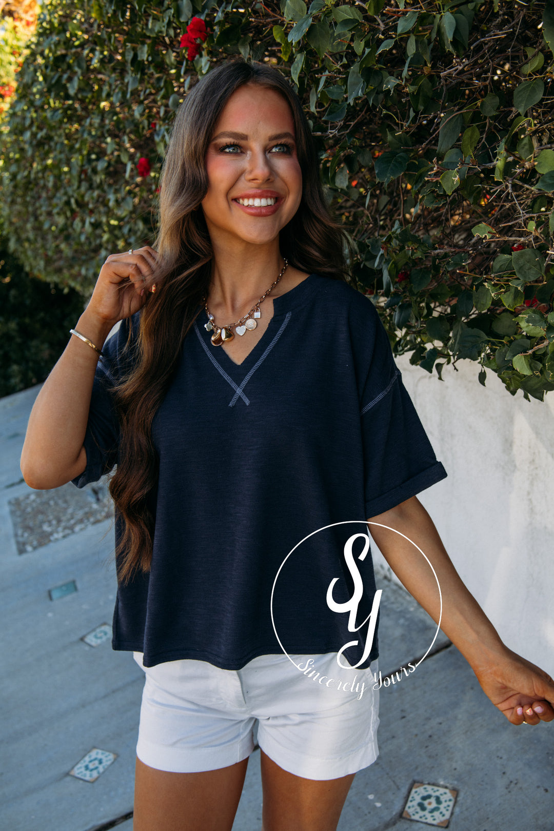Fresh Feels Top - Navy
