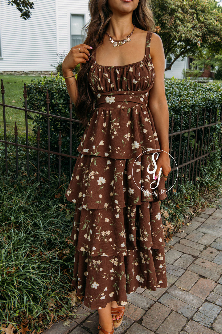 Whisper Dress - Brown Multi