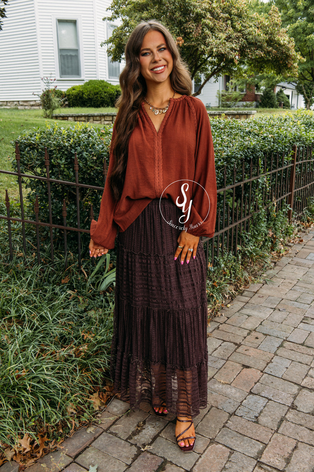 Blush And Bloom Skirt - Chocolate Brown