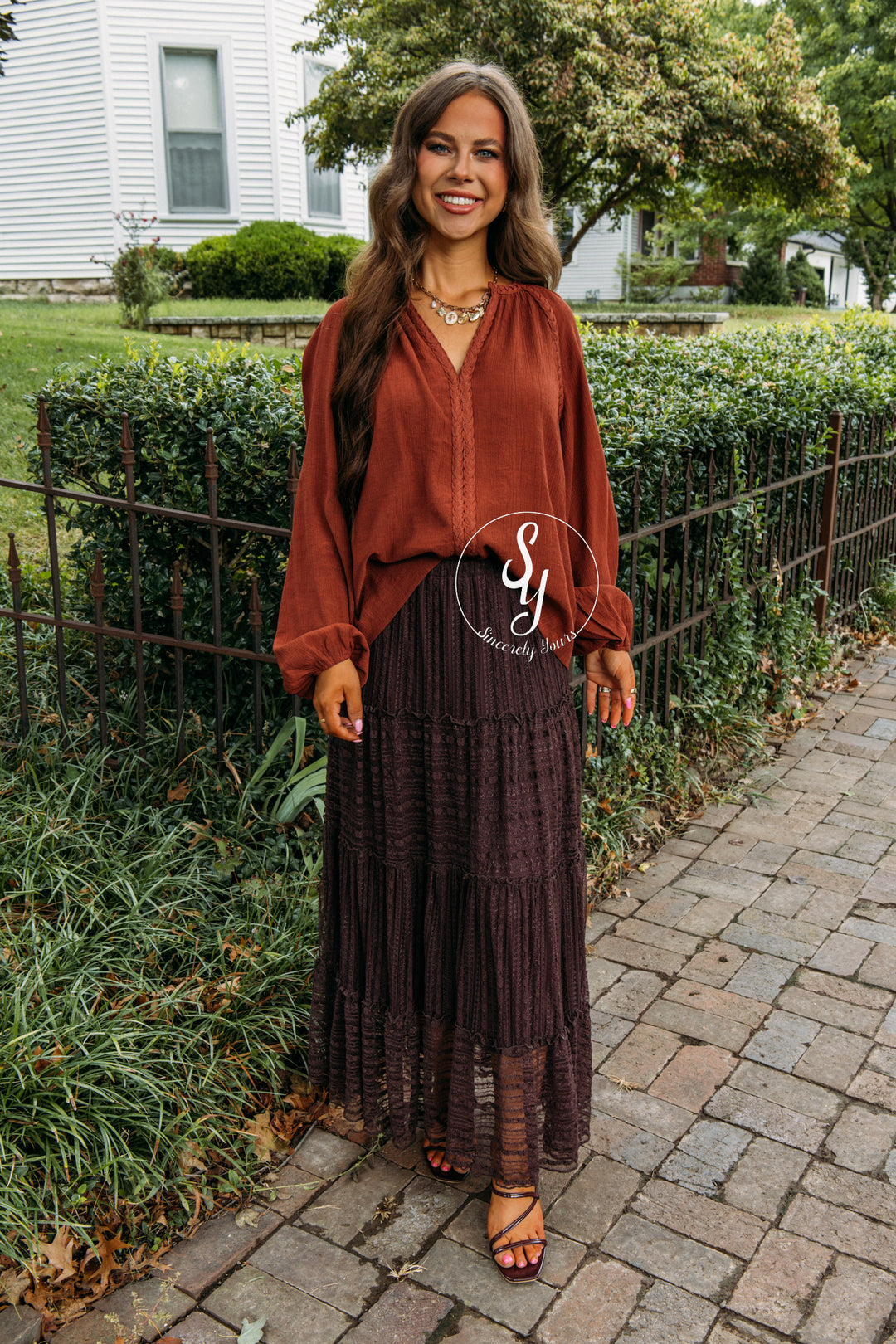 Blush And Bloom Skirt - Chocolate Brown