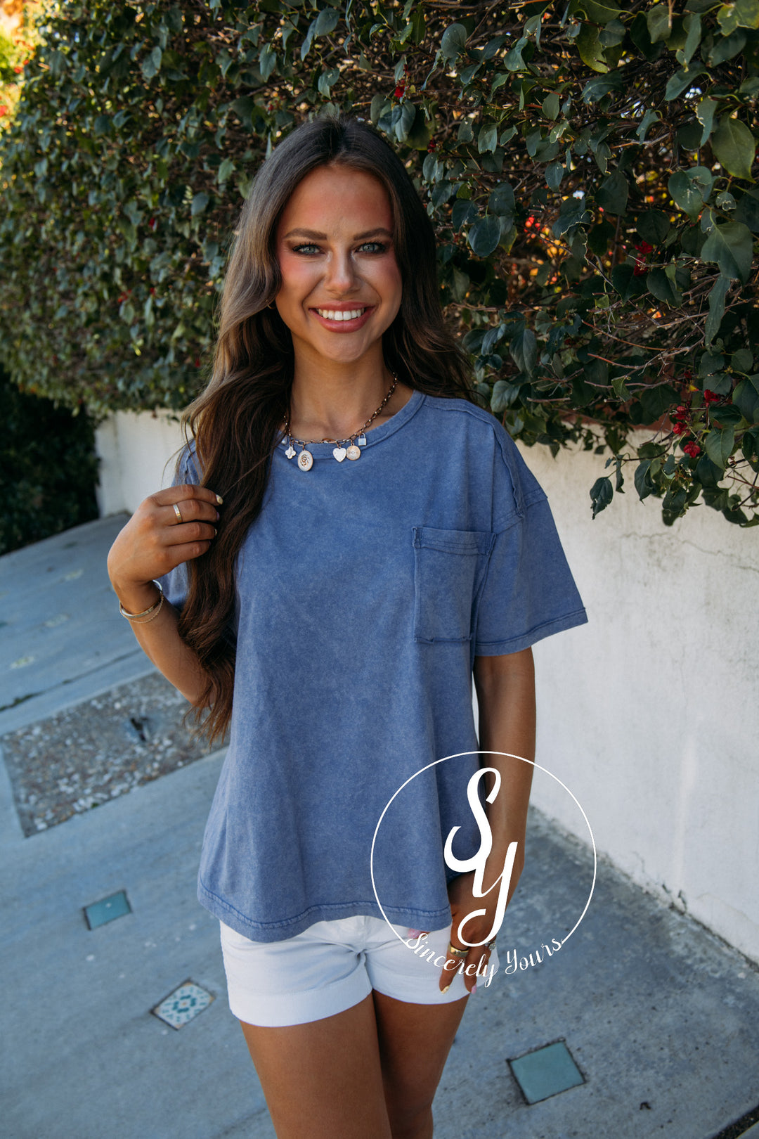 Cue On Comfort Top - Blue