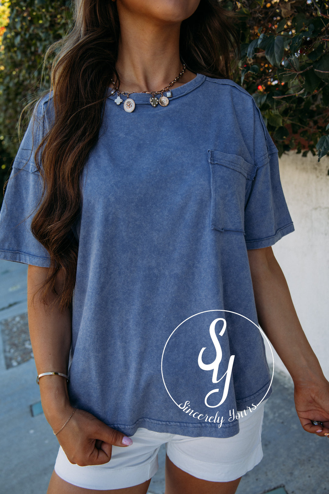 Cue On Comfort Top - Blue