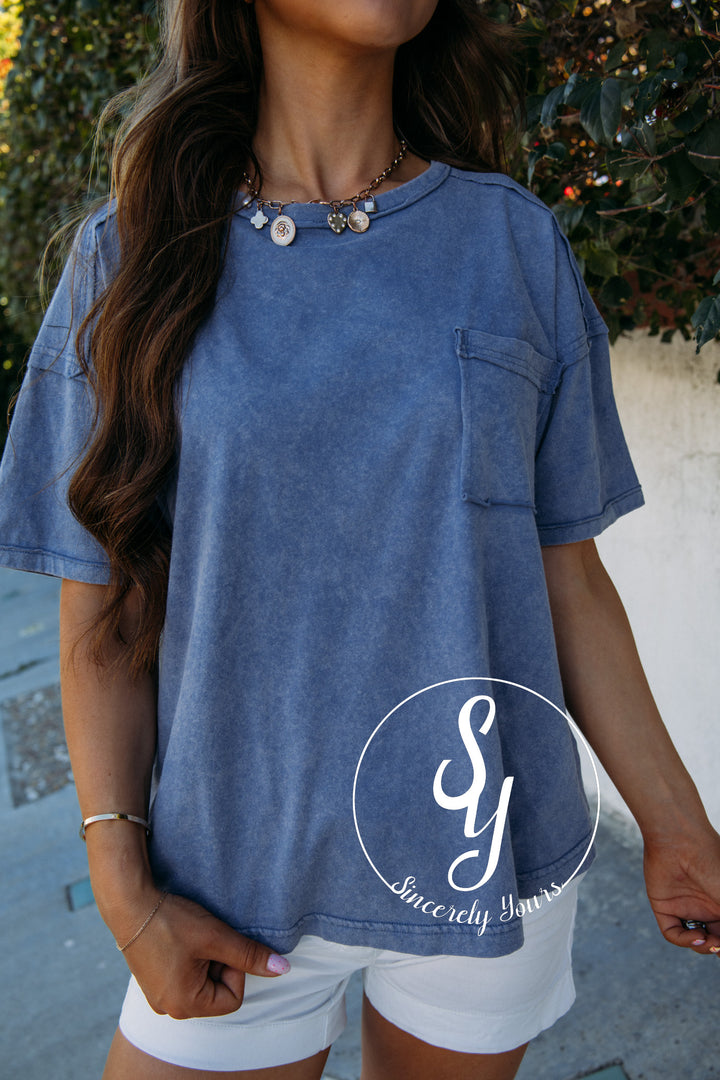 Cue On Comfort Top - Blue