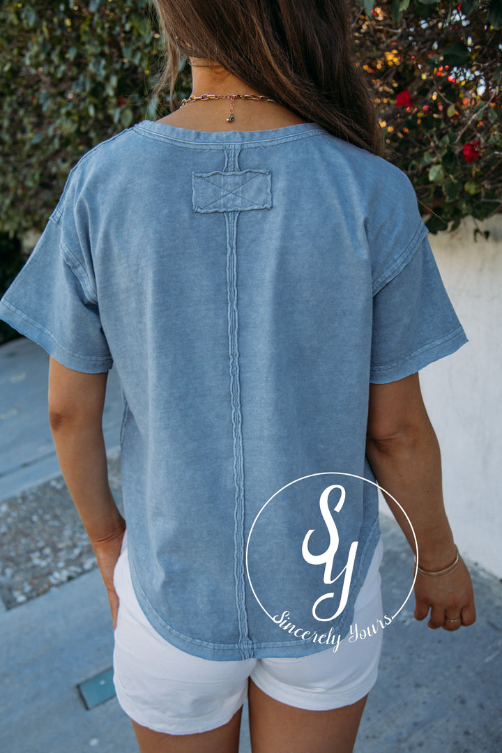 Happy Feels Top - Slate Blue