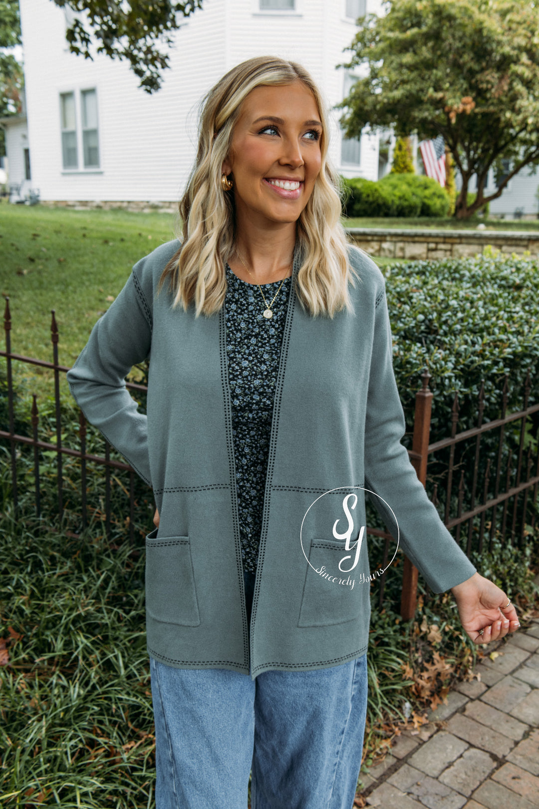 Terra Cardigan - Dusty Jade