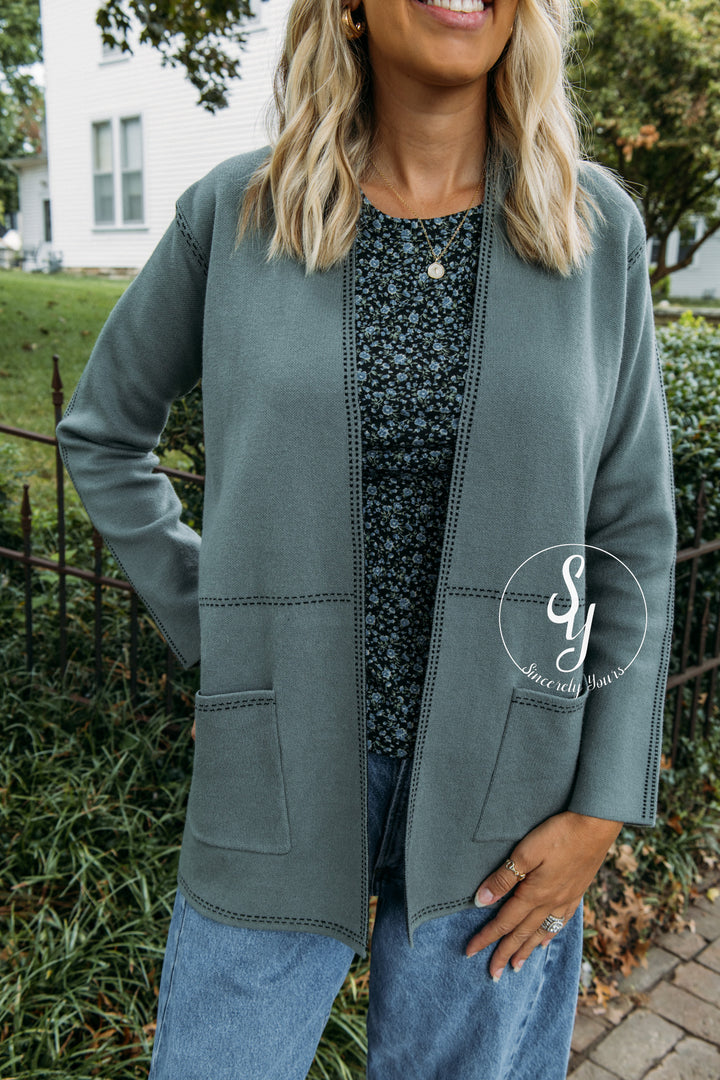 Terra Cardigan - Dusty Jade