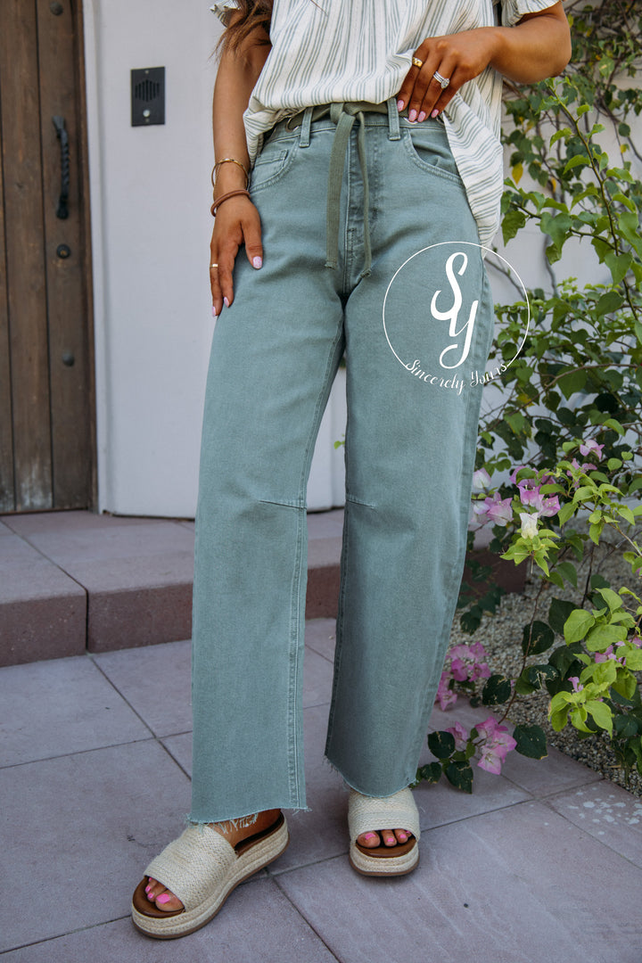 Trinity Barrel Denim - Olive