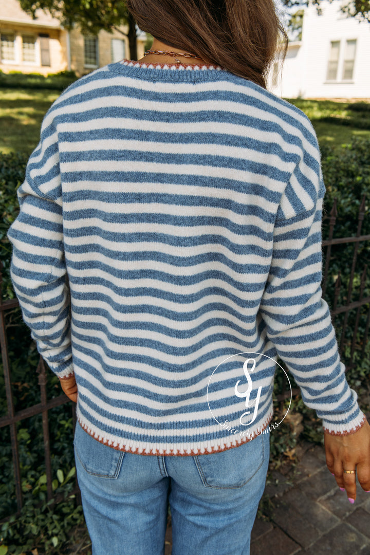 Striped Cozy Feels Sweater - Denim