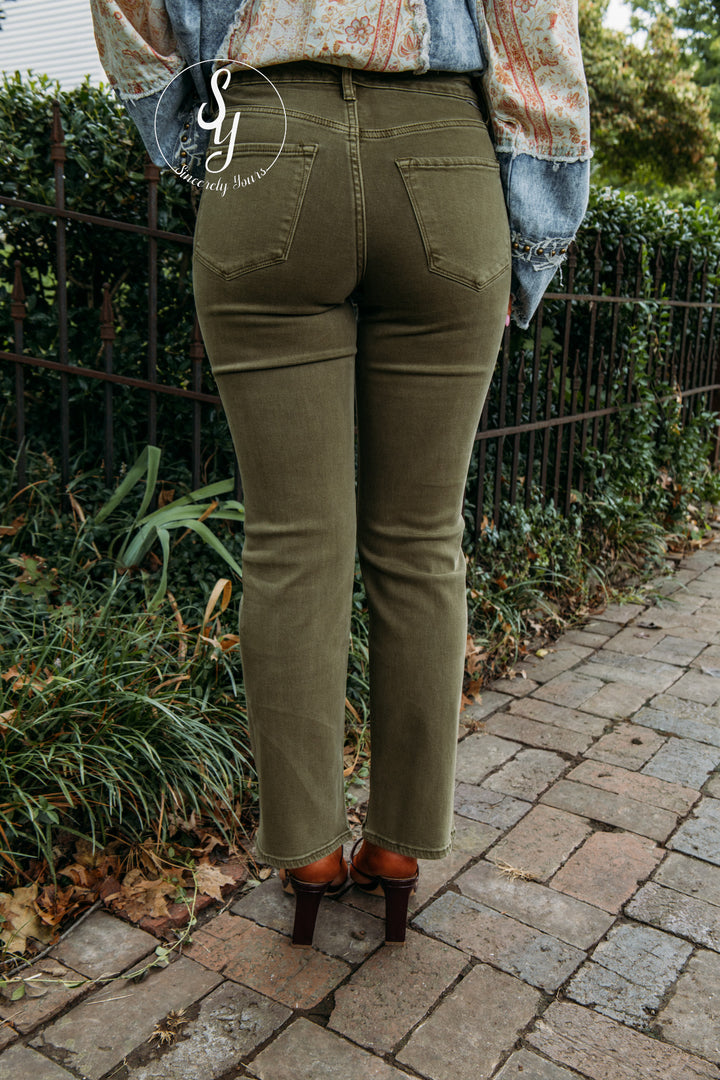 Dear John: Anika Straight Leg Jean - Olive Branch