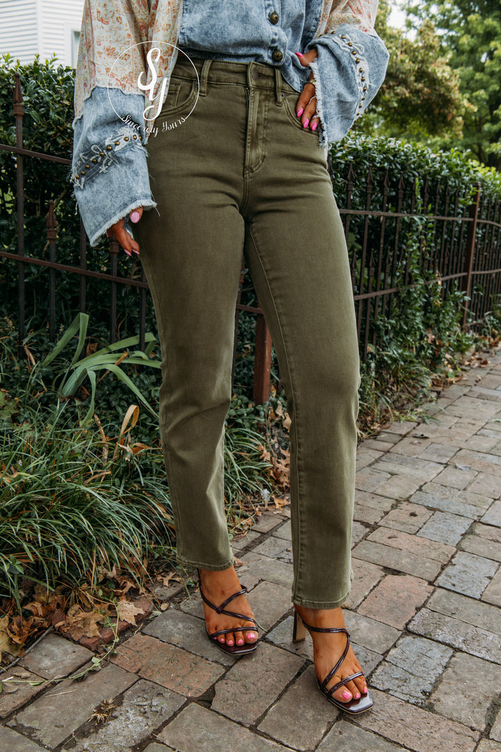 Dear John: Anika Straight Leg Jean - Olive Branch