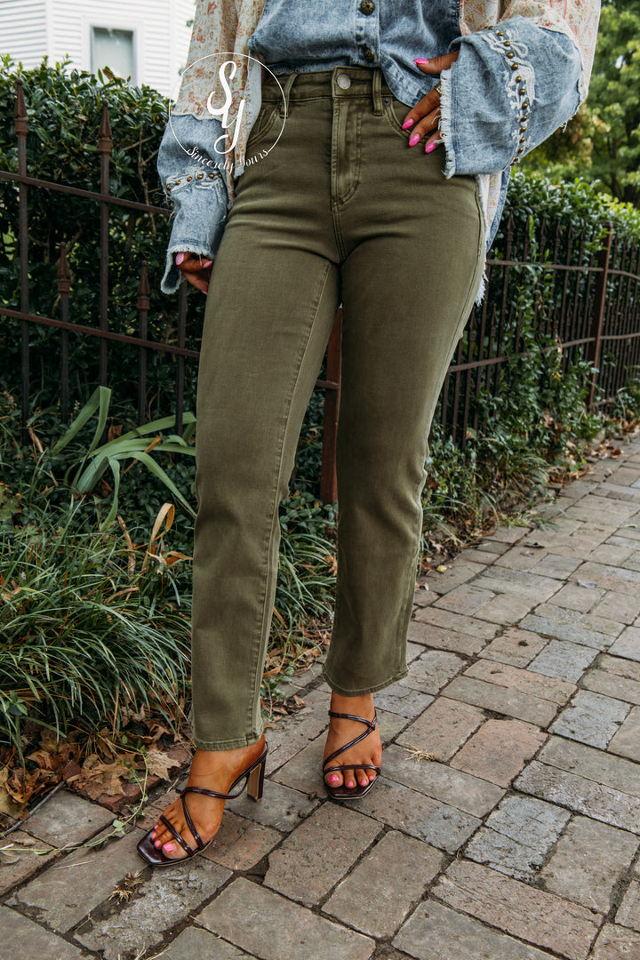 Dear John: Anika Straight Leg Jean - Olive Branch