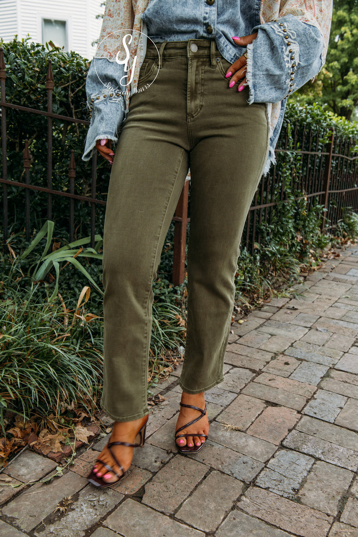 Dear John: Anika Straight Leg Jean - Olive Branch